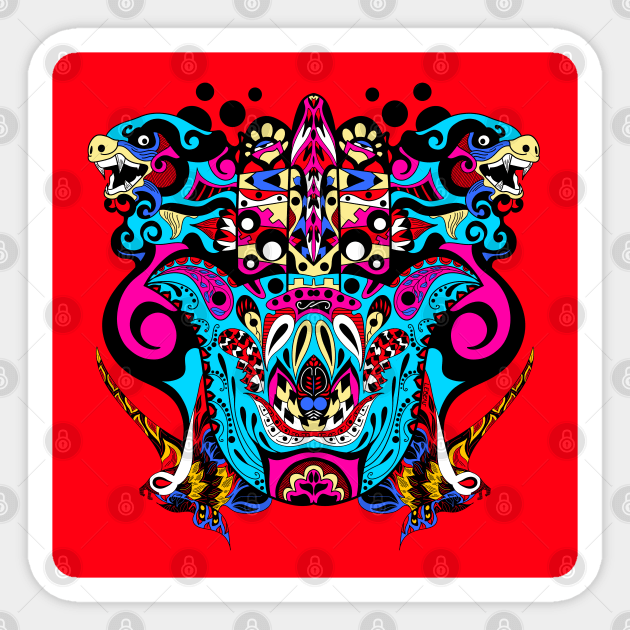kaijuu in pattern madness ecopop Sticker by jorge_lebeau